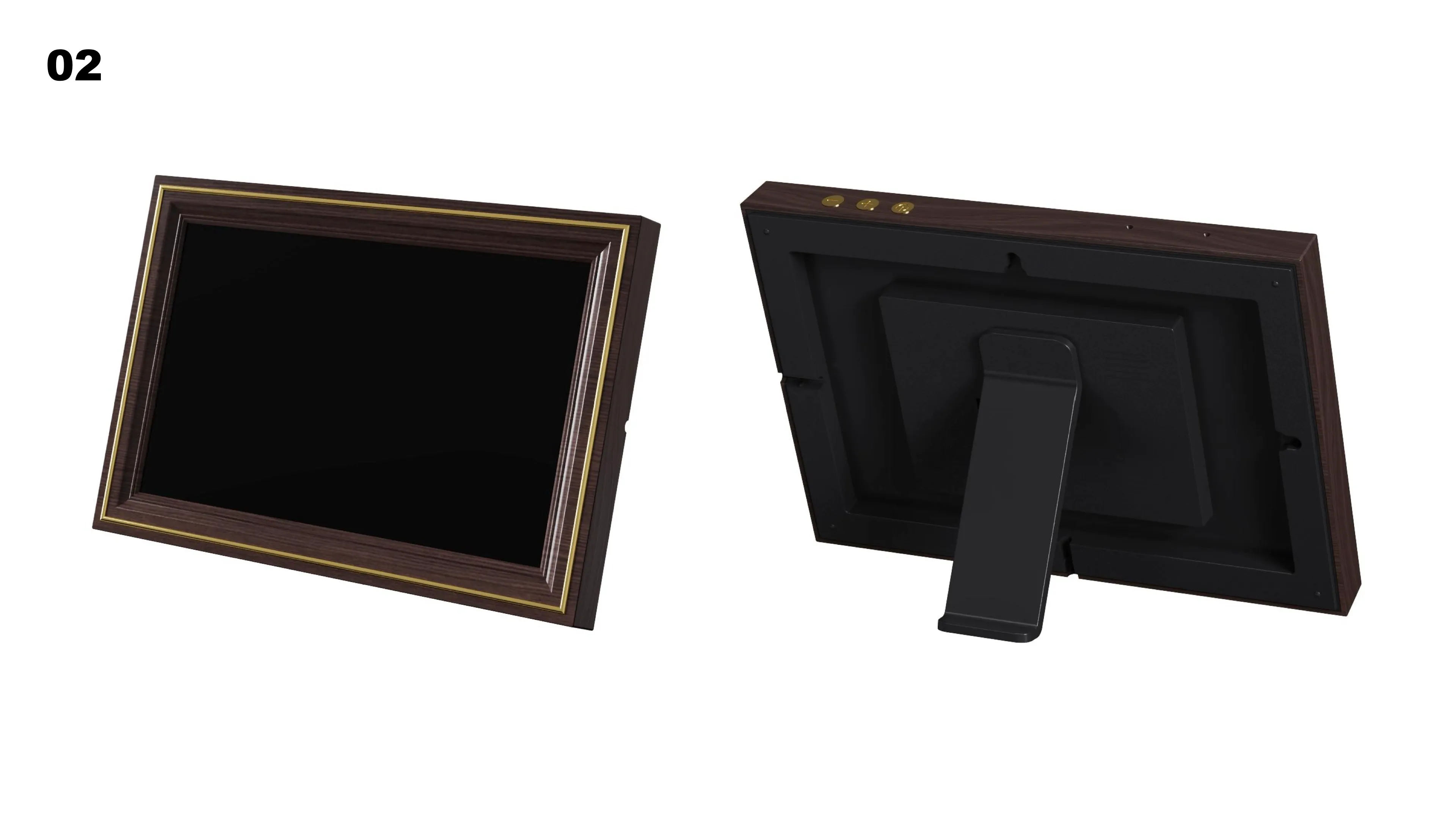 #02 - Vintage Rosewood & Dual Gold Accent Trim
