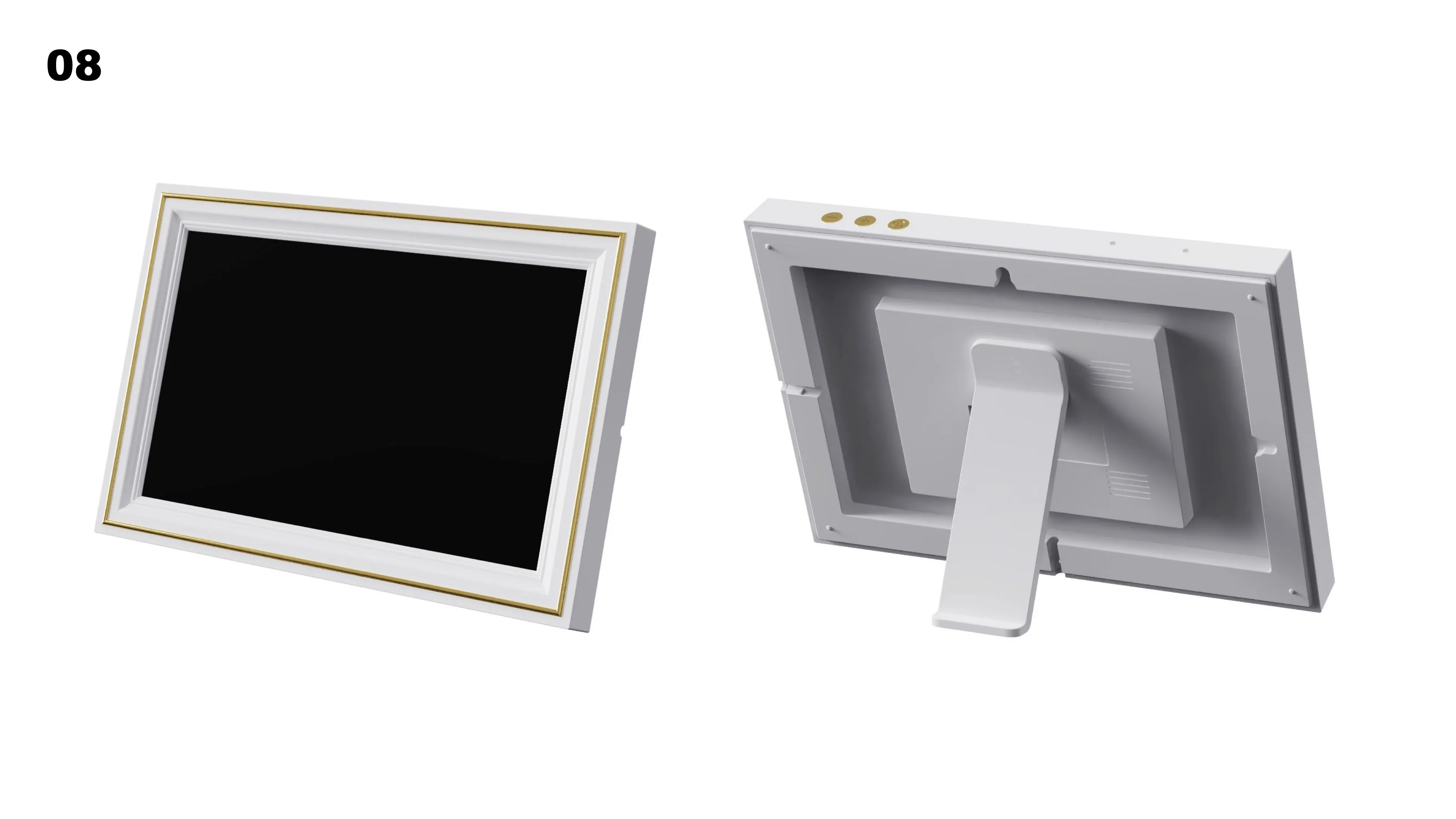 #08 - Pure Gallery White & Subtle Gold Trim