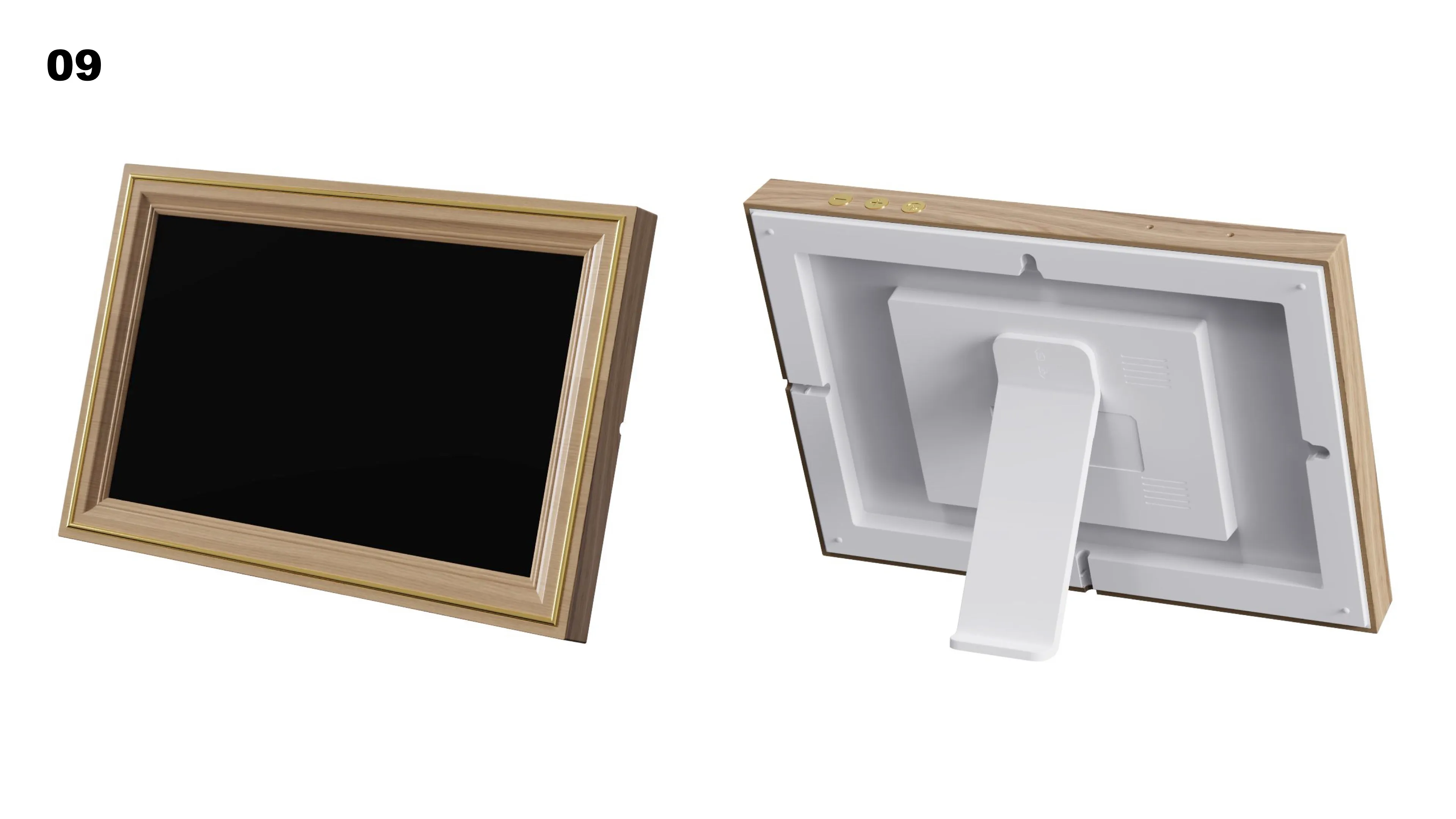 #09 - Nordic Ash Wood & Gold Accent Inner Trim