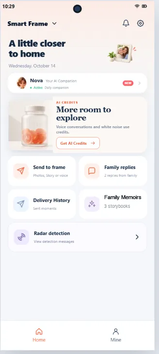 Companion App · AI Credits & Memoirs